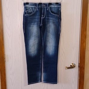 Rock & Republic Jeans, 32W x 28L, Slim Straight,Bleached